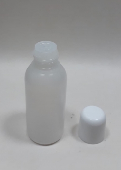 Kunststofflasche 50ml natur rund HDPE, inkl. Schraubverschluss mit Spritzeinsatz, Mündung 20/410
